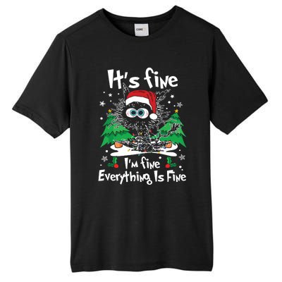 Black Cat Christmas Its Fine Im Fine Everything Is Fine Tall Fusion ChromaSoft Performance T-Shirt