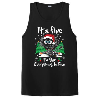 Black Cat Christmas Its Fine Im Fine Everything Is Fine PosiCharge Competitor Tank