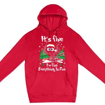 Black Cat Christmas Its Fine Im Fine Everything Is Fine Premium Pullover Hoodie