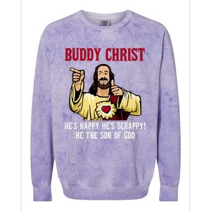 Buddy Christ Christmas Cool Jesus Religious Christian Colorblast Crewneck Sweatshirt