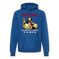 Buddy Christ Christmas Cool Jesus Religious Christian Premium Hoodie