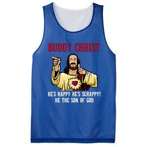 Buddy Christ Christmas Cool Jesus Religious Christian Mesh Reversible Basketball Jersey Tank