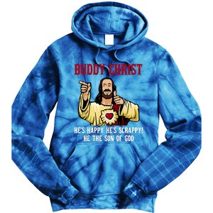 Buddy Christ Christmas Cool Jesus Religious Christian Tie Dye Hoodie