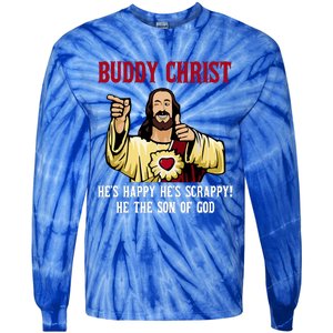 Buddy Christ Christmas Cool Jesus Religious Christian Tie-Dye Long Sleeve Shirt