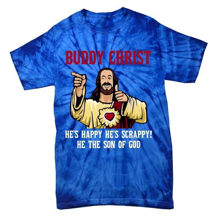 Buddy Christ Christmas Cool Jesus Religious Christian Tie-Dye T-Shirt