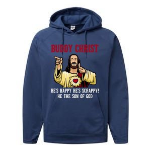 Buddy Christ Christmas Cool Jesus Religious Christian Performance Fleece Hoodie