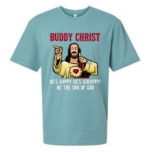 Buddy Christ Christmas Cool Jesus Religious Christian Sueded Cloud Jersey T-Shirt