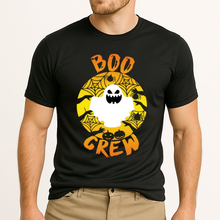 Boo Crew Cute Halloween Ghost Cooling Performance Crew T-Shirt