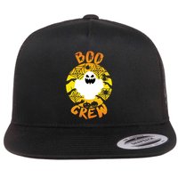 Boo Crew Cute Halloween Ghost Flat Bill Trucker Hat