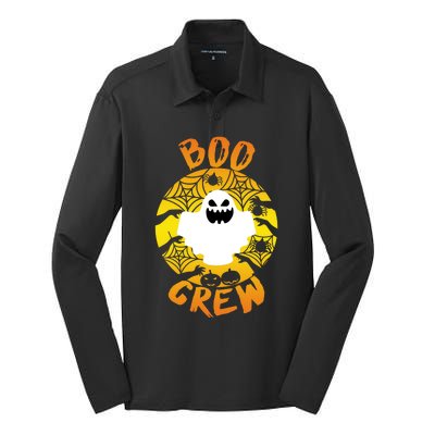 Boo Crew Cute Halloween Ghost Silk Touch Performance Long Sleeve Polo