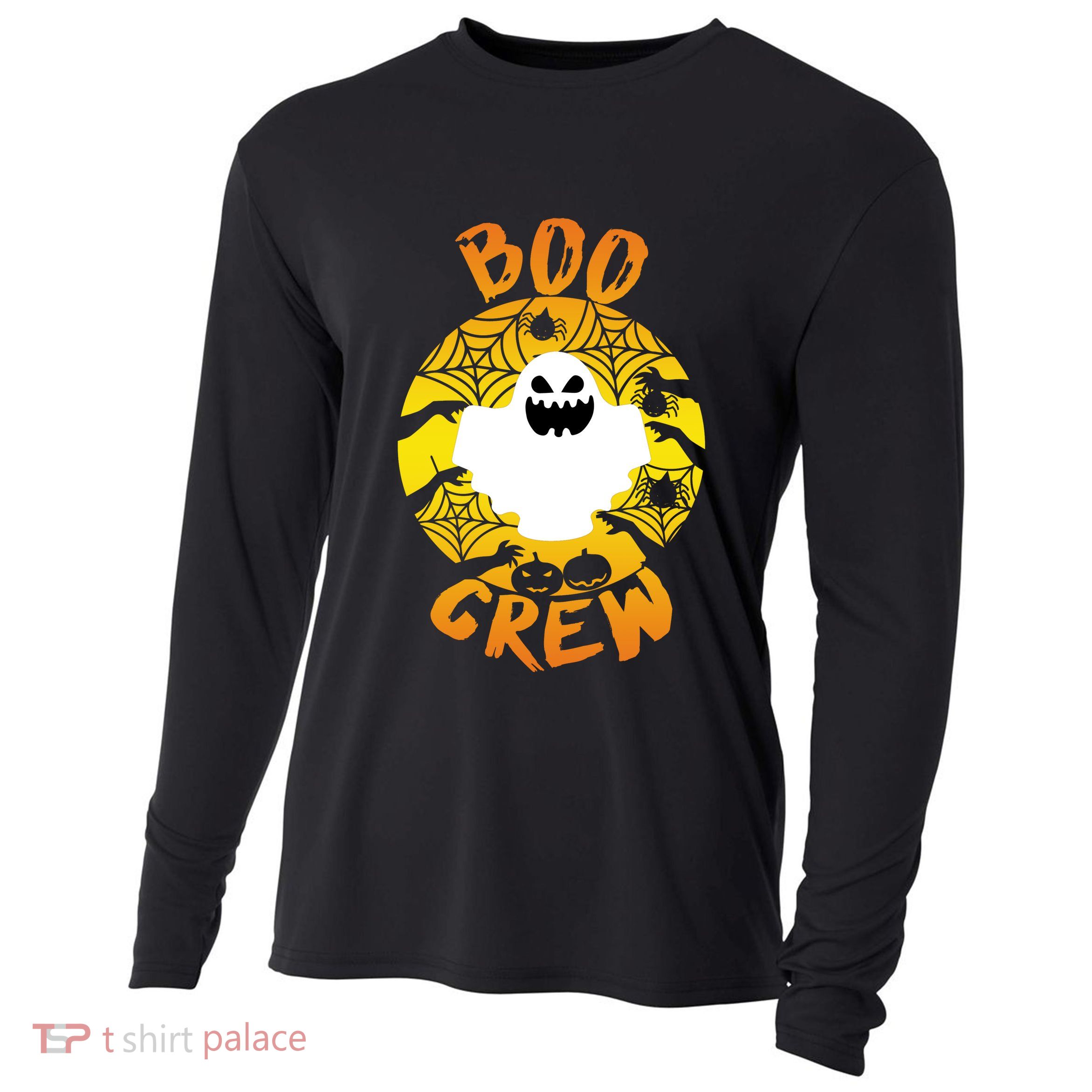 Boo Crew Cute Halloween Ghost Cooling Performance Long Sleeve Crew