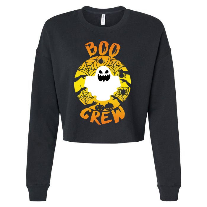 Boo Crew Cute Halloween Ghost Cropped Pullover Crew