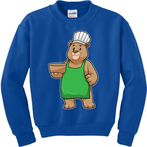 Bear Cook Chef Hat Bowl Gift Kids Sweatshirt