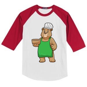 Bear Cook Chef Hat Bowl Gift Kids Colorblock Raglan Jersey