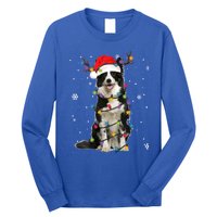 Border Collie Christmas Santa Xmas Lights Dog Lover Gift Long Sleeve Shirt