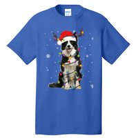 Border Collie Christmas Santa Xmas Lights Dog Lover Gift Tall T-Shirt