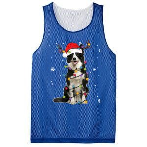 Border Collie Christmas Santa Xmas Lights Dog Lover Gift Mesh Reversible Basketball Jersey Tank