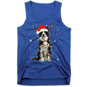 Border Collie Christmas Santa Xmas Lights Dog Lover Gift Tank Top