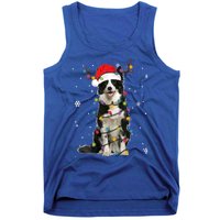 Border Collie Christmas Santa Xmas Lights Dog Lover Gift Tank Top