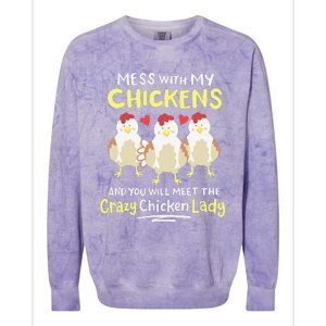 Backyard Crazy Chicken Lady Wo Farmer Colorblast Crewneck Sweatshirt