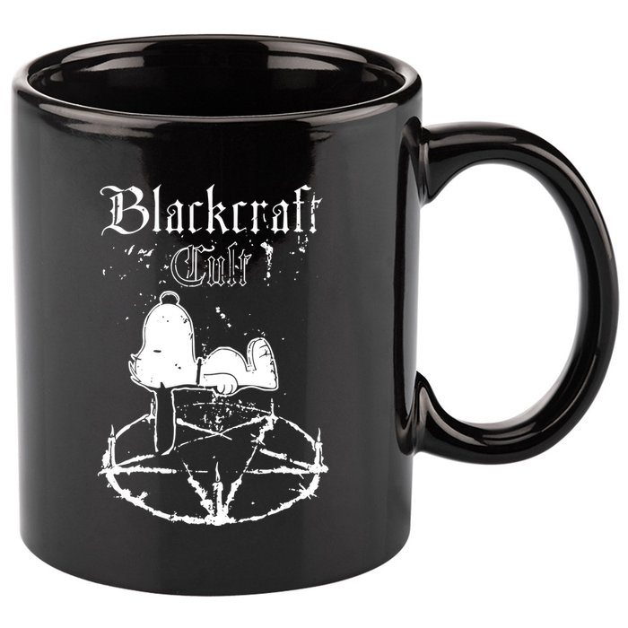 Blackcraft Cult Clothing Happiness Is A Warm Puppy 11oz C Handle Ceramic Mug