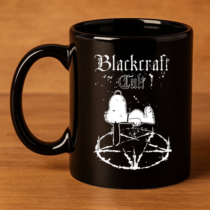 Blackcraft Cult Clothing Happiness Is A Warm Puppy 11oz C Handle Ceramic Mug
