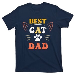 Best Cat Dad Ever Dads Black Cat Paw Father Day Cat Dad T-Shirt