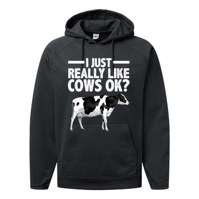 Best Cow Design Cattle Farming Dairy Cow Lover Performance Fleece Hoodie