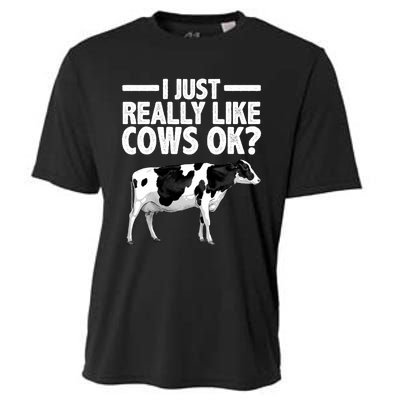 Best Cow Design Cattle Farming Dairy Cow Lover Cooling Performance Crew T-Shirt