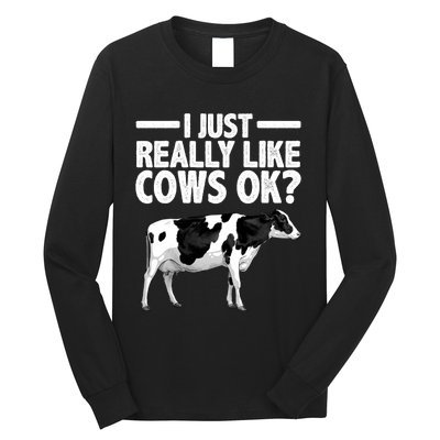 Best Cow Design Cattle Farming Dairy Cow Lover Long Sleeve Shirt