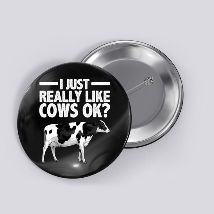 Best Cow Design Cattle Farming Dairy Cow Lover Button