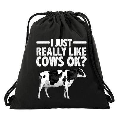 Best Cow Design Cattle Farming Dairy Cow Lover Drawstring Bag