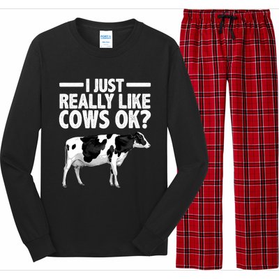 Best Cow Design Cattle Farming Dairy Cow Lover Long Sleeve Pajama Set