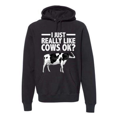 Best Cow Design Cattle Farming Dairy Cow Lover Premium Hoodie