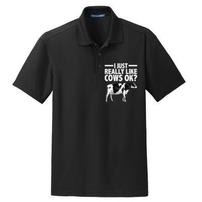 Best Cow Design Cattle Farming Dairy Cow Lover Dry Zone Grid Polo