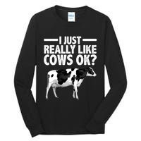 Best Cow Design Cattle Farming Dairy Cow Lover Tall Long Sleeve T-Shirt