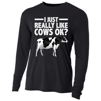 Best Cow Design Cattle Farming Dairy Cow Lover Cooling Performance Long Sleeve Crew