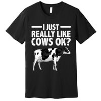 Best Cow Design Cattle Farming Dairy Cow Lover Premium T-Shirt