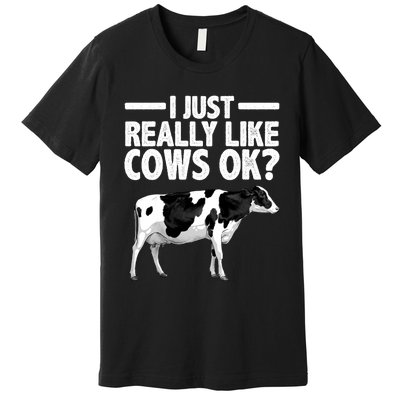 Best Cow Design Cattle Farming Dairy Cow Lover Premium T-Shirt