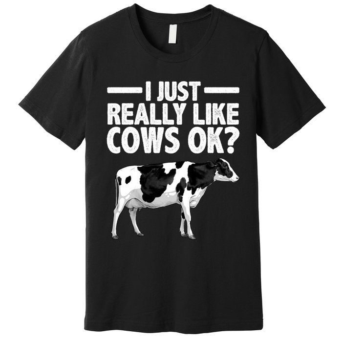 Best Cow Design Cattle Farming Dairy Cow Lover Premium T-Shirt