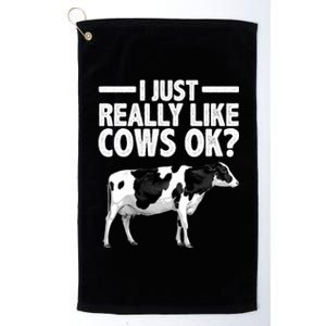 Best Cow Design Cattle Farming Dairy Cow Lover Platinum Collection Golf Towel