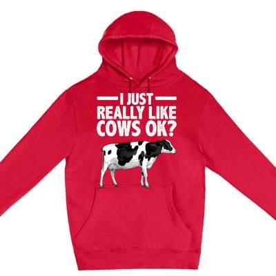 Best Cow Design Cattle Farming Dairy Cow Lover Premium Pullover Hoodie