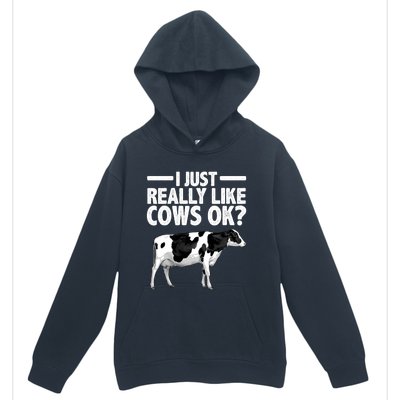 Best Cow Design Cattle Farming Dairy Cow Lover Urban Pullover Hoodie