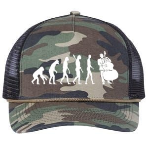 Bass Clef Double Bass Player Bass Guitarist Evolution Retro Rope Trucker Hat Cap