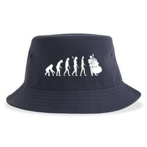 Bass Clef Double Bass Player Bass Guitarist Evolution Sustainable Bucket Hat