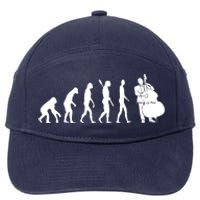 Bass Clef Double Bass Player Bass Guitarist Evolution 7-Panel Snapback Hat