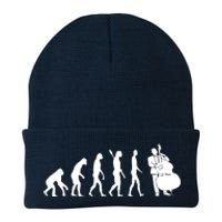 Bass Clef Double Bass Player Bass Guitarist Evolution Knit Cap Winter Beanie