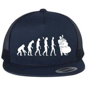 Bass Clef Double Bass Player Bass Guitarist Evolution Flat Bill Trucker Hat