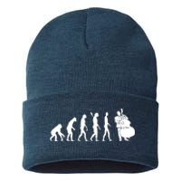 Bass Clef Double Bass Player Bass Guitarist Evolution Sustainable Knit Beanie