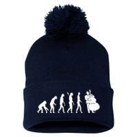 Bass Clef Double Bass Player Bass Guitarist Evolution Pom Pom 12in Knit Beanie